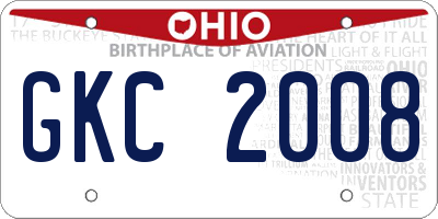 OH license plate GKC2008
