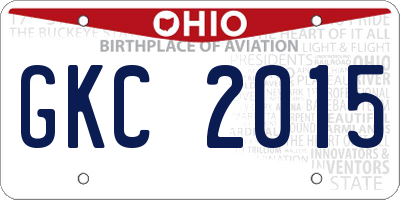OH license plate GKC2015
