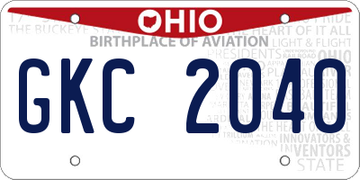 OH license plate GKC2040