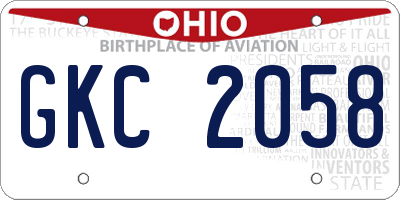 OH license plate GKC2058