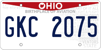 OH license plate GKC2075