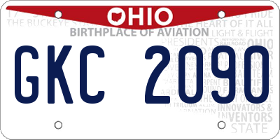 OH license plate GKC2090