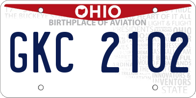 OH license plate GKC2102