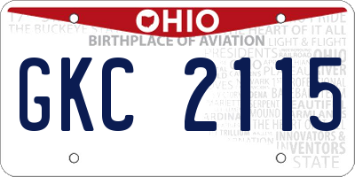OH license plate GKC2115