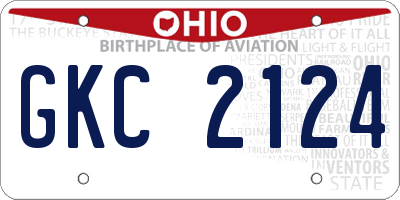 OH license plate GKC2124