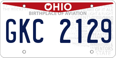 OH license plate GKC2129