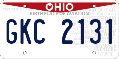 OH license plate GKC2131