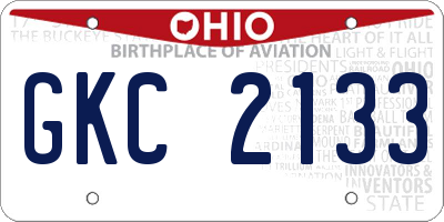 OH license plate GKC2133