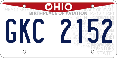 OH license plate GKC2152