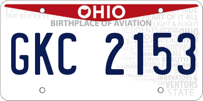 OH license plate GKC2153