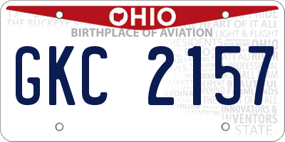 OH license plate GKC2157