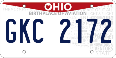 OH license plate GKC2172