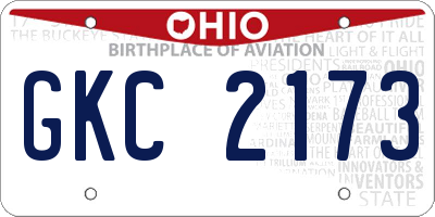 OH license plate GKC2173