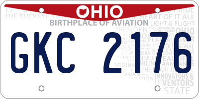 OH license plate GKC2176