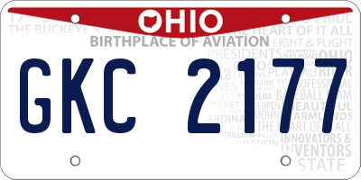 OH license plate GKC2177