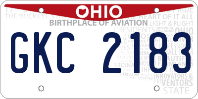 OH license plate GKC2183
