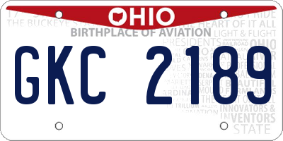 OH license plate GKC2189