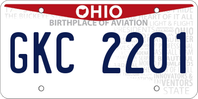 OH license plate GKC2201