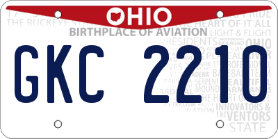 OH license plate GKC2210