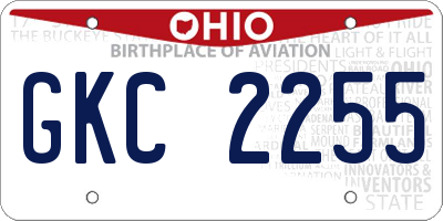 OH license plate GKC2255
