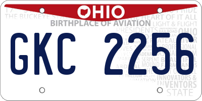 OH license plate GKC2256