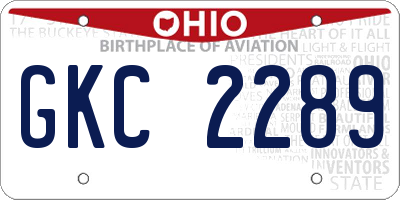 OH license plate GKC2289