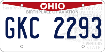 OH license plate GKC2293