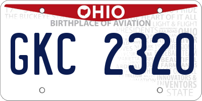 OH license plate GKC2320
