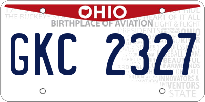 OH license plate GKC2327