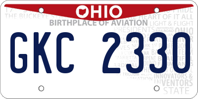 OH license plate GKC2330