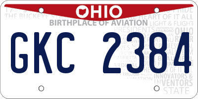 OH license plate GKC2384