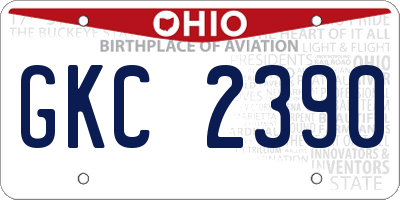 OH license plate GKC2390