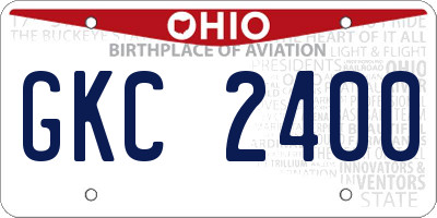 OH license plate GKC2400