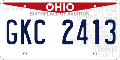 OH license plate GKC2413