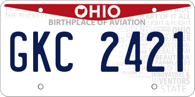 OH license plate GKC2421