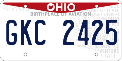 OH license plate GKC2425
