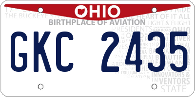 OH license plate GKC2435