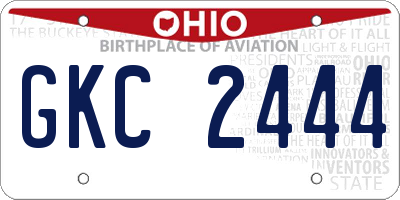 OH license plate GKC2444