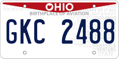 OH license plate GKC2488