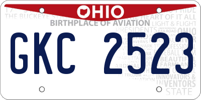 OH license plate GKC2523