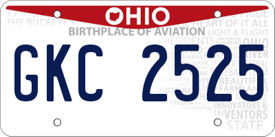 OH license plate GKC2525