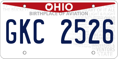 OH license plate GKC2526