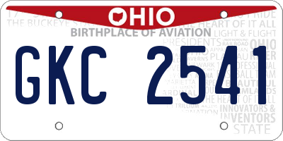 OH license plate GKC2541