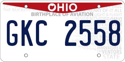 OH license plate GKC2558