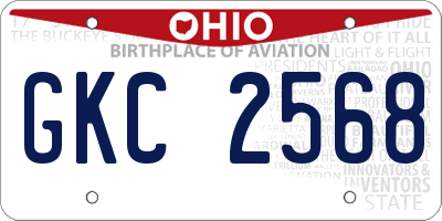 OH license plate GKC2568