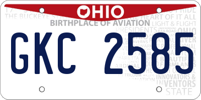 OH license plate GKC2585