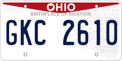 OH license plate GKC2610