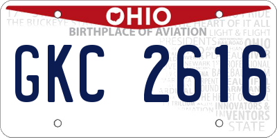 OH license plate GKC2616