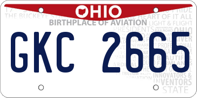 OH license plate GKC2665