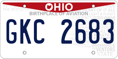OH license plate GKC2683
